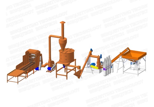 Ligne de production de pellets 500 - 800 kg/heure avec matrice plate